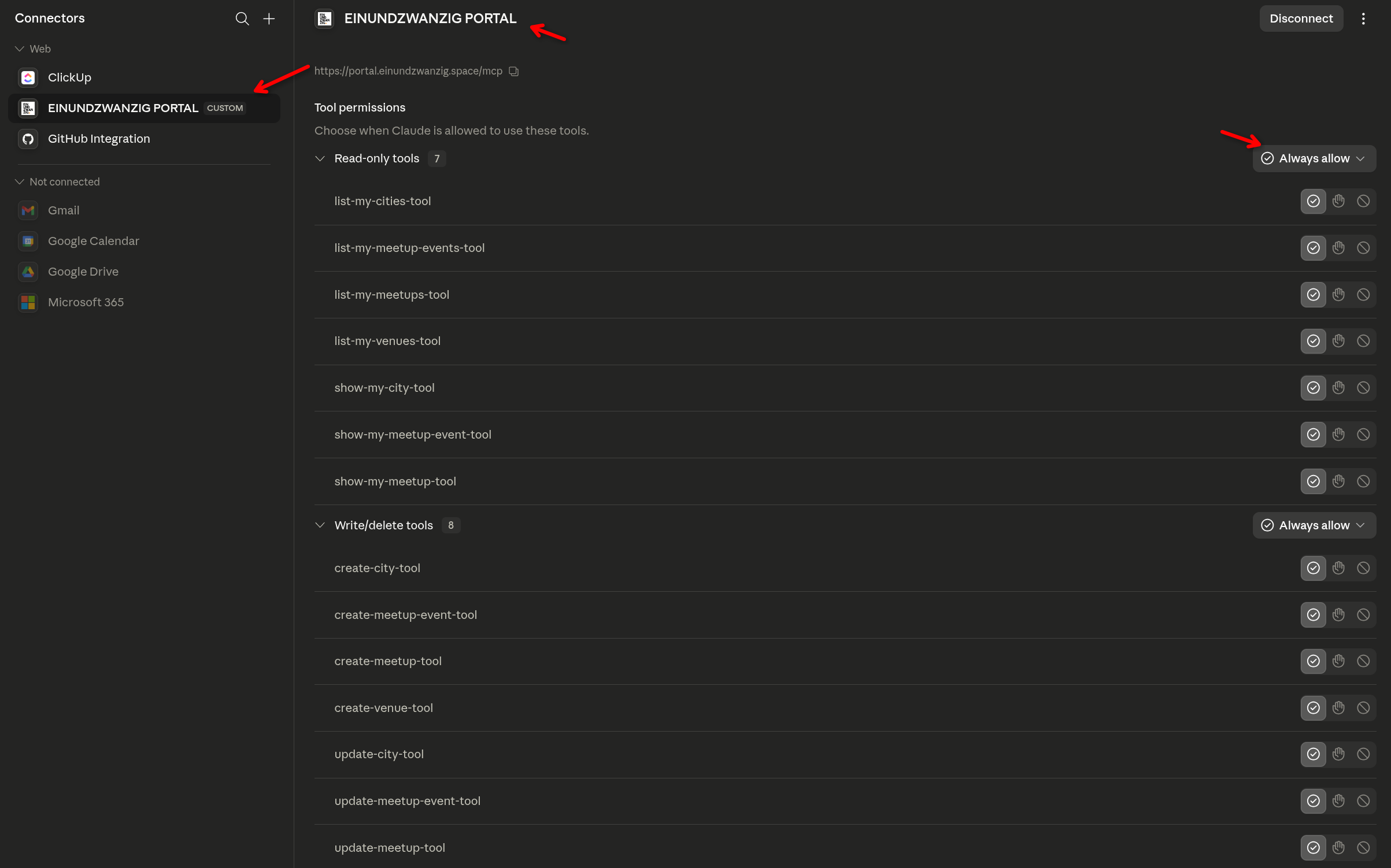 Set permissions